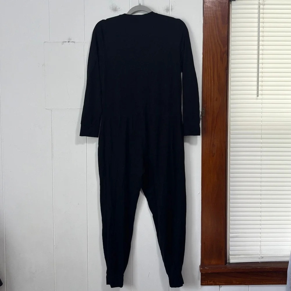 Old Navy Skeleton Heart Union Suit Pajamas Black White Women M Petite Halloween